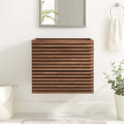 Modway Render 24" Wall-Mount Bathroom Vanity Cabinet - Walnut-Drywall Friendly Mounting Cleat