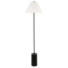 Hudson&Canal Somerset 64" Tall Floor Lamp with Empire Fabric Shade - Blackened Bronze/White-Modern and contemporary design for your living room, office space, bedroom, or reading nook