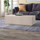 Hudson&Canal Reyes 48"W Rectangular Coffee Table - Alder White-Finished in wood-look alder white