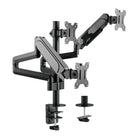 Uplite Triple Monitor Mount Arm Pole Height Adjustable Stand for Three Screens 17" - 27"-Compatibility - Triple monitor mount fits most screens 17” to 27” in size with 75x75mm or 100x100mm backside mounting holes