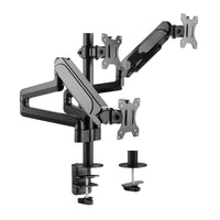 Uplite Triple Monitor Mount Arm Pole Height Adjustable Stand for Three Screens 17" - 27"-Compatibility - Triple monitor mount fits most screens 17” to 27” in size with 75x75mm or 100x100mm backside mounting holes