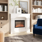 HOMCOM Baroque Fireplace Mantel Surround with Ionic Leg - White-Great for electric fireplaces or as a standalone decorative piece 