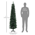 HOMCOM 6' Artificial Snow-Dipped Christmas Tree - Green-Pencil shape tree is unique and fresh 
