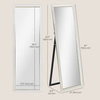 HOMCOM Full Length Mirror Standing Leaning Wall - 21" W x 64" H - White-HD quality glass with shatter-proof protection for increased safety 