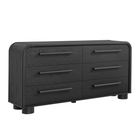 Modway Bellamy Curved 6-Drawer Dresser - Black Oak-Modern Curved 6 Drawer Dresser