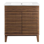 Modway Render 30" Bathroom Vanity Cabinet - Walnut/White-8