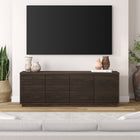 Hudson&Canal Tullis TV Stand for TV's up to 78" - Alder Brown-Constructed of sturdy MDF materials in a handcrafted alder white finish