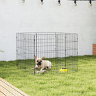 PawHut Foldable Metal Exercise Dog Playpen, Expandable Pet Fence - 8 Panels-Includes four ground stakes for extra stability when used outside during camping