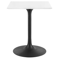 Modway Lippa 24" Square Wood Dining Table - Black White-Modern Dining Table