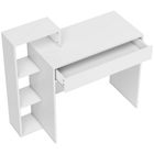 HOMCOM 39.5" Desk with Storage, 3 Open Shelves and Drawer - White-Three open shelves provide easy access for storing books, files, or decorations