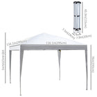 Outsunny 10 ft W x 10 ft L Folding Pop Up Tent Canopy Outdoor Gazebo - White-Suitable for family gatherings, barbecues or other outdoor activities