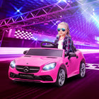 Aosom 12V Mercedes SLC 300 Kids Electric Ride-on Car with Remote Control - Pink-Two-speed setting (manual) or three-speed setting (remote control) with a max speed of 3.1 mph(5 km/h) 