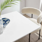Modway Lippa 28" Square Wood Dining Table - Gold White-Chip-Resistant Metal Pedestal Base