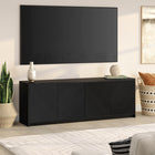 Hudson&Canal Renad TV Stand for TV's up to 78" - Black Grain-Features easy assembly
