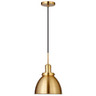 Hudson&Canal Madison 12" Wide Pendant with Metal Shade - Brass/Brass-Industrial design for your entryway, foyer, or kitchen
