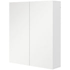 Kleankin Medicine Cabinet with Doors and Shelf - White-Mirror outside for better preparation for morning makeup or shaving 