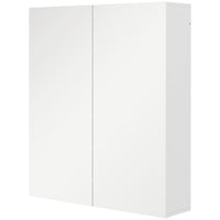 Kleankin Medicine Cabinet with Doors and Shelf - White-Mirror outside for better preparation for morning makeup or shaving 