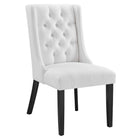 Modway Baronet Button Tufted Fabric Dining Chair - White-Elegant Modern Dining Side Chair