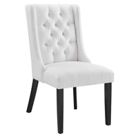Modway Baronet Button Tufted Fabric Dining Chair - White-Elegant Modern Dining Side Chair