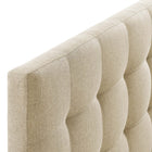 Modway Lily Upholstered Fabric Queen Headboard - Beige-Queen Wood Post Distance - 58.26 inches