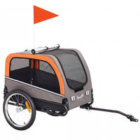PawHut Dog Bike Trailer, Pet Cart Wagon Cart Carrier Attachment-Steel frame and 600D fabric ensure durability, a pocket stores essentials