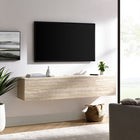 Modway Terra 71" Wall-Mounted TV Stand - Travertine-Travertine Finish