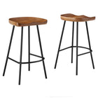 Modway Concord Backless Wood Counter Stools - Walnut - Set of 2-Mango Wood Counter Stools