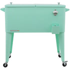 Permasteel 80 Quart Patio Cooler - Mint-80 QT Rolling Patio Cooler