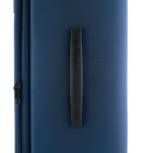Bugatti 3-Piece Softside Luggage Set - Navy-Dimensions (without wheels) - Carry-on: 19" H x 14" W x 8.25" D, Medium: 23.25" H x 17" W x 10.75" + 2" D, Large: 27.5" H x 18.5" W x 11.75" + 2" D