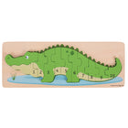 Bigjigs Toys Crocodile Number Puzzle-Match the number to the Quantity of dots on the baseboard!
