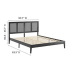 Modway Sirocco Rattan and Wood King Platform Bed - Black-10