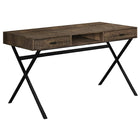 Monarch Specialties 7447 48" Computer Desk - Brown Reclaimed Wood/Black Metal-Perfect multi-use rustic desk for all laptop or tablets; easy maintainable surface finished on all sides