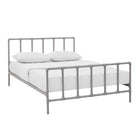 Modway Dower Stainless Steel Queen Bed - Grey-Non-Marking Foot Caps