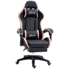 Vinsetto Computer Gaming Chair with Footrest and Swivel Wheels - Black-135° reclining back