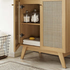 Modway Soma 30" Bathroom Vanity Cabinet - Oak-Rattan Weave Doors