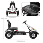 Aosom Kids Pedal Go Kart with Adjustable Seat and Rubber Wheels - White-Overall Dimension: 47.6" L x 22.8" W x 24" H (121 x 58 x 61 cm) 