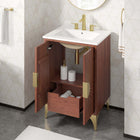Modway Daylight 24" Bathroom Vanity - White/Walnut-8" Centerset Holes