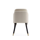 Manhattan Comfort Estelle 20.08" Modern Faux Leather Upholstered Dining Chair - Cream and Black - Set of 2-22.83" L x 23" W x 33.46" H