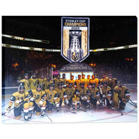 Vegas Golden Knights Banner Raising Team Posed - Framed Canvas - 20" x 16"-Premium canvas print with gallery-wrapped edges