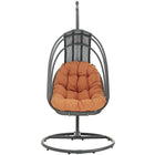 Modway Whisk Outdoor Patio Swing Chair Without Stand - Orange-Sturdy Powder-Coated Steel Frame
