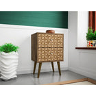 Manhattan Comfort Liberty 2.0 Nightstand, Rustic Brown/3D Brown (204AMC97)-Upon Assembly, Measures: 17.72" Length, 27.09" Height, 14.7" Depth.