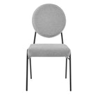 Modway Craft Upholstered Fabric Dining Side Chairs - Black/Light Grey-8