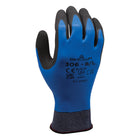 SHOWA WaterResistant Breathable Full Foam Natural Rubber Glove - Black/Navy - Large -Full foam natural rubber latex, doubled with latex on palm