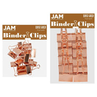 JAM Paper Colourful Binder Clips Assortment - Medium & Large - Rose Gold - 27 Pack-Colour: Rose Gold | Made of tempered steel for an extra strong hold