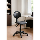 Nicer Interior Multi-Function Urethane Lab Chair - Black-Reinforced nylon five-star base for stability