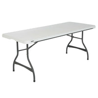 Lifetime Premium Commercial 6' Foldable Table - White Granite Colour-High Strength Low Alloy (HSLA) Steel Creates Lighter Chair with Increased Strength