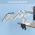 ShoppingAll Heavy Duty 2-in-1 Dual Monitor and Laptop Mount for 13-35" Screens and 12-17" Laptops - White-Cable management system is integrated in the arm for keeping the workstation tidy