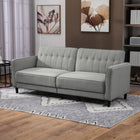 HOMCOM Modern Convertible Sofa Bed - Grey-The pocket spring system provides a more stretchy and bouncy sitting experience