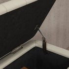 HOMCOM Linen Fabric Storage Ottoman Bench - Cream White-Steel legs with powder coating for high stability and durability 