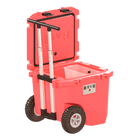 RovR RollR 45 Quart Wheeled Hard Cooler with Telescopic Handle - Coral-DualSpout Plug and SureGrip feet make draining simple and secure